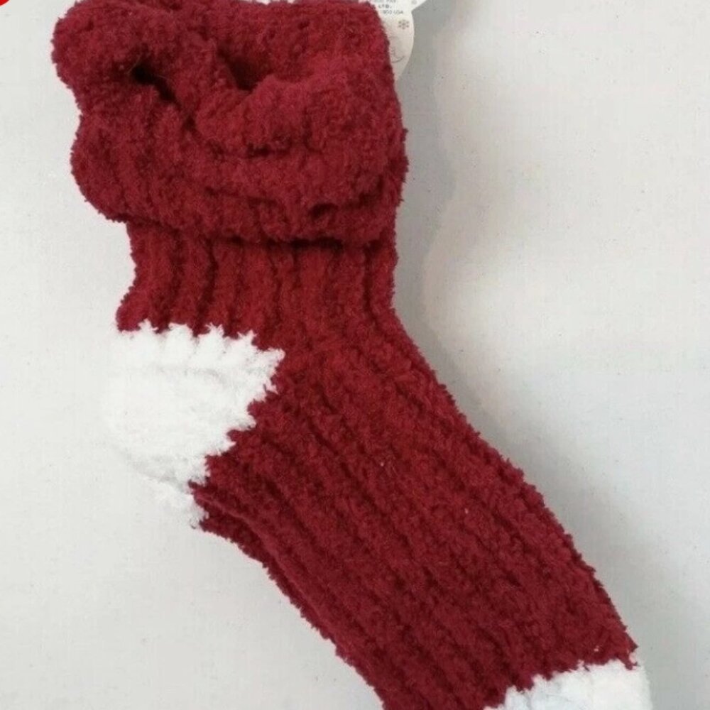 EARTH THERAPEUTICS DREAM SILK SHEA BUTTER MOISTURE COZY SOCKS-SANTA STYLE- OSFM - Picture 8 of 8
